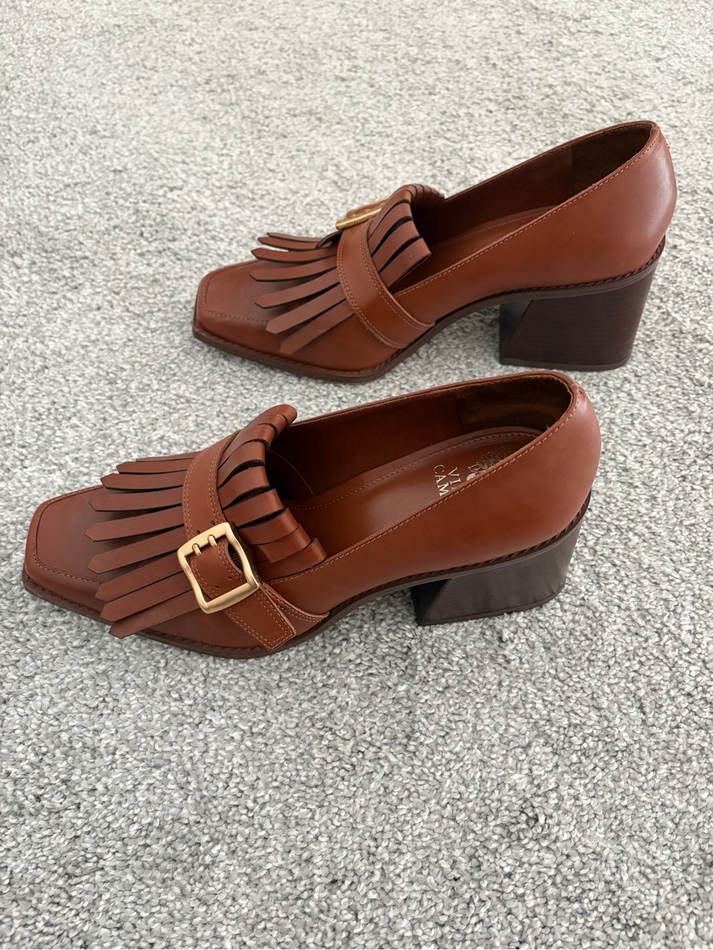 Vince Camuto Sedna Kiltie Block-Heeled Loafer with Fringe and Buckle Women’s 10 - Picture 6 of 7